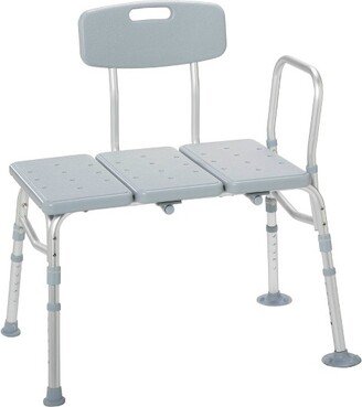 Drive Medical Plastic Tub Transfer Bench with Adjustable Backrest