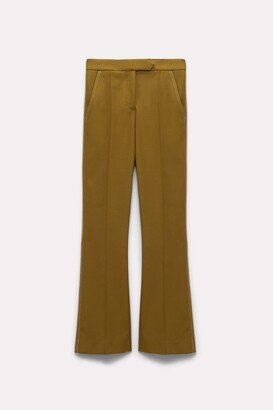 Cropped pants with decorative stitching