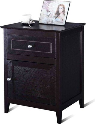 End Table Nightstand Living Room Furniture Espresso Beechwood