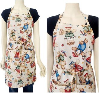 Christmas Apron With Adjustable Ties, Adult Apron, Large Cooking Chef Women Pockets, Gift For Mom-AA