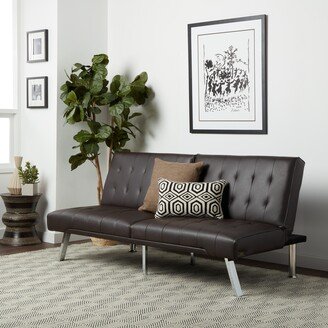 Jackson Dark Brown Leather Foldable Futon Sofa Bed