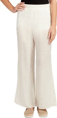 Juniors' Lace Godet Wide Leg Pull-On Pants