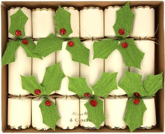 Holly Christmas Crackers (Set Of 6)