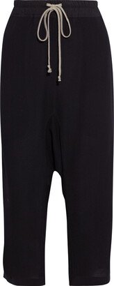 Cropped wool-blend crepe harem pants