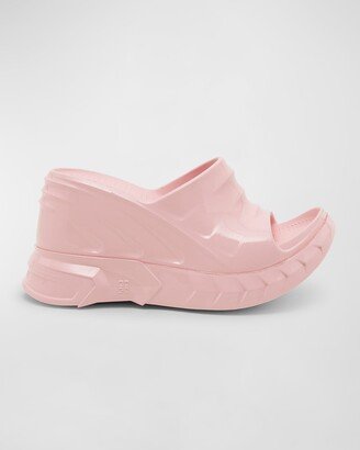 Marshmallow Rubber Wedge Slide Sandals