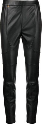 Faux-Leather Tapered Trousers-AA