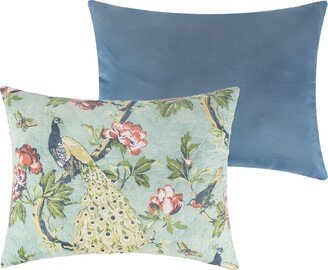 Pavona Peacock Garden Quilted Pillow Shams - Set of 2