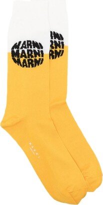 Logo Intarsia-Knit Socks-AH