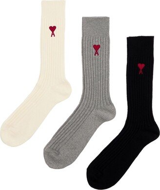 Logo-Embroidered Ribbed-Knit Socks