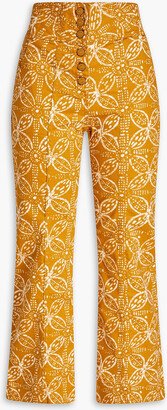 Ellis floral-print high-rise kick-flare jeans