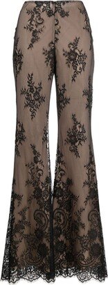 Gemy Maalouf Chantilly lace flared trousers