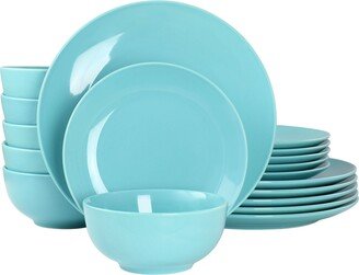 Luna 18 Piece Porcelain Dinnerware Set, Service for 6