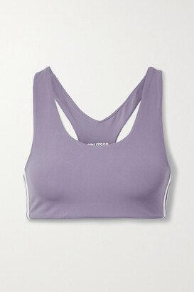 Ella Airweight Striped Stretch Sports Bra - Purple