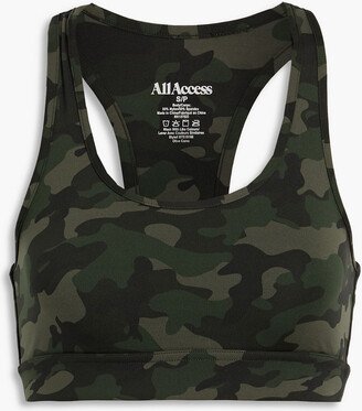 Camouflage-print stretch sports bra-AA