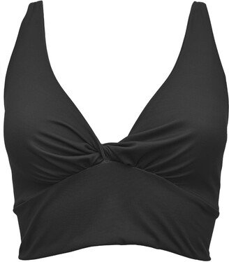 Lezat Ada Organic Cotton Twist Around Sports Bra Black