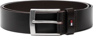 Square-Buckle Leather Belt-AB