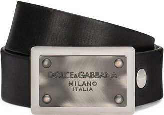 Leather Logo Belt-AB