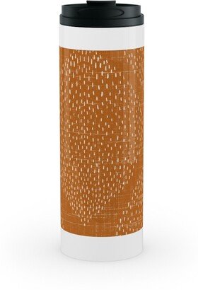 Travel Mugs: Minimalist Ogee - Burnt Orange Stainless Mug, White, 16Oz, Orange