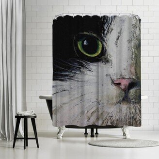 71 x 74 Shower Curtain, Tuxedo Cat by Michael Creese