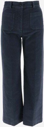 Stretch Cotton Wide Leg Pants-AA