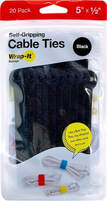 Wrap It Small Cable Ties Black Pkg/20