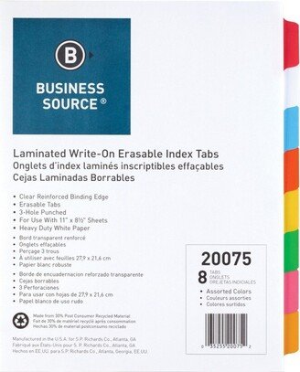 Business Source Write-on Tab Indexes 8-Tab 11x8-1/2 8 Tabs/ST Multi 20075