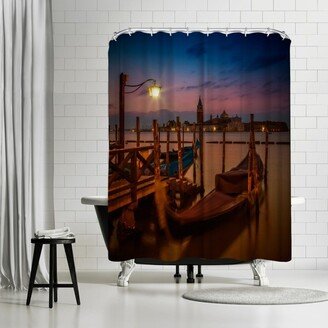 71 x 74 Shower Curtain, Venice Gondolas At Sunrise by Melanie Viola