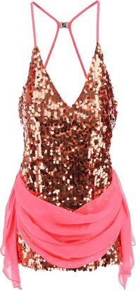 Sequin-Embellished Sleeveless Mini Dress