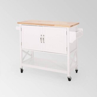 Finzer Farmhouse Kitchen Cart White