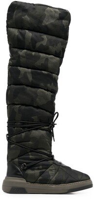 Camouflage-Print Padded Boots