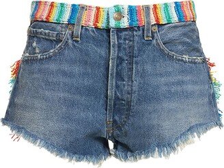 Over the Rainbow cotton denim shorts