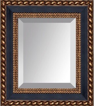 OVERSTOCK ART Verona Black and Gold Braid Framed Mirror - 8x10