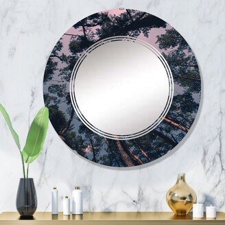 Designart 'Magic Landscape With Pine Tree And Dramatic Sky' Printed Tropical Wall Mirror