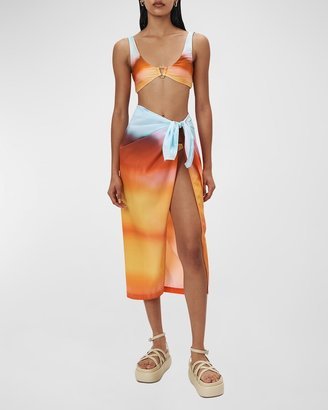 SIMKHAI Makai Sunset-Print Pareo Coverup