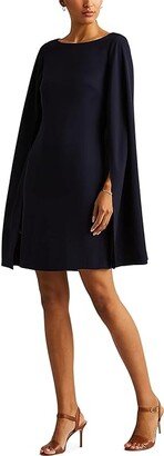 Cape Georgette Cocktail Dress (Lighthouse Navy) Women's Dress