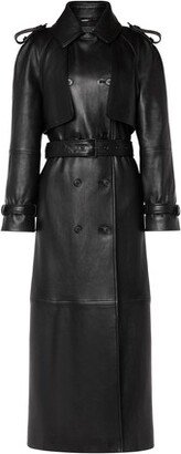 Belted trench coat in nappa leather