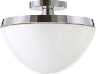 Hudson & Canal Durant 12.62 Glass Shade Wide Semi Flush Mount