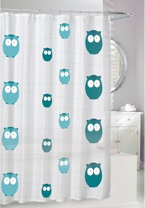 Bright Eyes Shower Curtain Teal/Gray