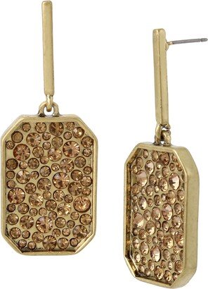 Stone Id Tag Drop Earrings