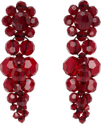 Red Small Cluster Drip Earrings