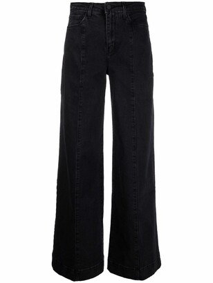 Sandy washed wide-leg jeans