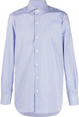 Spread-Collar Striped Shirt