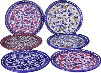 Palestinian Ceramic Serving Plate Floral Style 7.5 Inches/19 cm