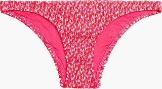 The Rachel smocked floral-print low-rise bikini briefs