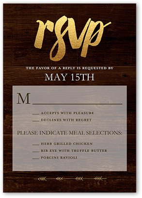 Rsvp Cards: Radiant Devotion Wedding Response Card, Brown, Matte, Signature Smooth Cardstock, Square