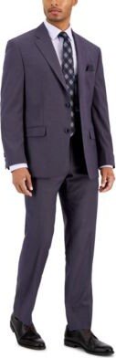 Mens Classic Fit Purple Neat Suit Separates