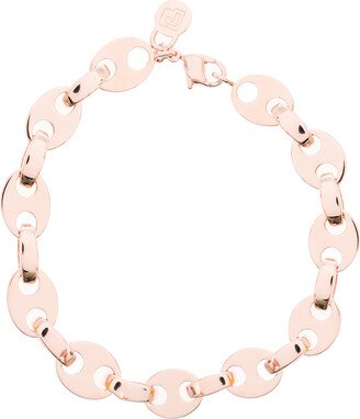 Woman's Pink Brass Chain Bracelet