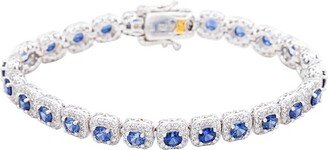 Suzy Levian Silver 0.02 Ct. Tw. Diamond & Gemstone Bracelet