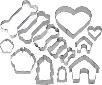 13 Piece Dog Lover Cookie Cutter Set Bones Doghouse Treat Biscuit Metal Pet Animal Shelter Veterinary Vet Doctor | Cutters