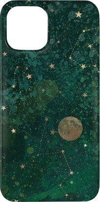Custom Iphone Cases: Moon And Stars - Green Phone Case, Slim Case, Matte, Iphone 11 Pro Max, Green